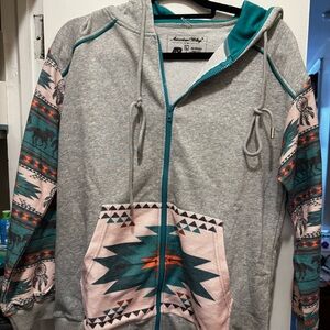 NWT Montana West American Bling Aztec Zip Up Hoodie